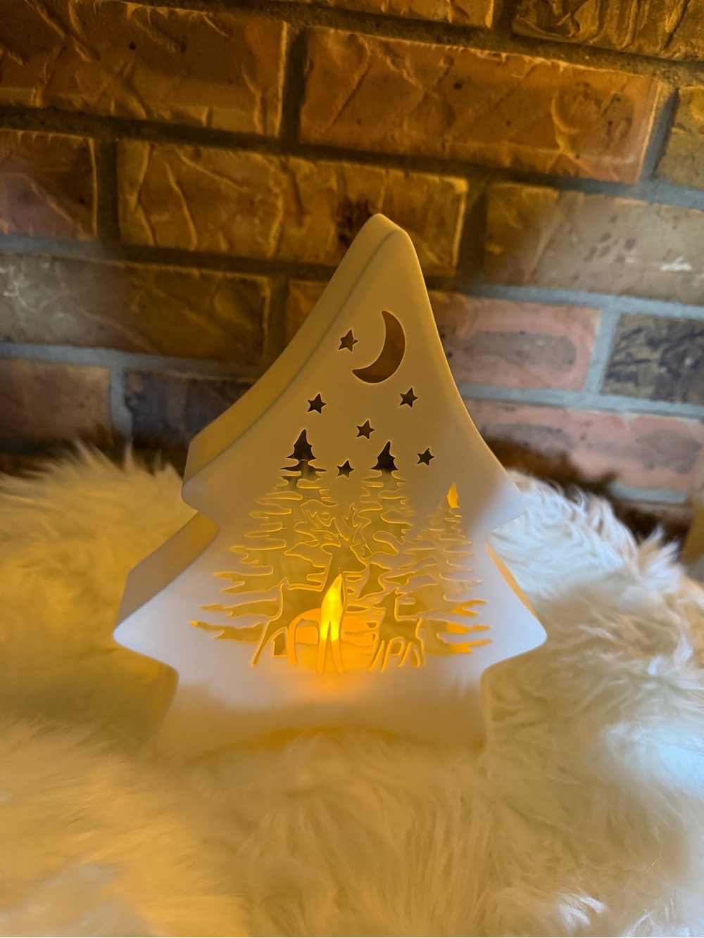 Hand Crafted 3D Printed White Tree Votive NWOT